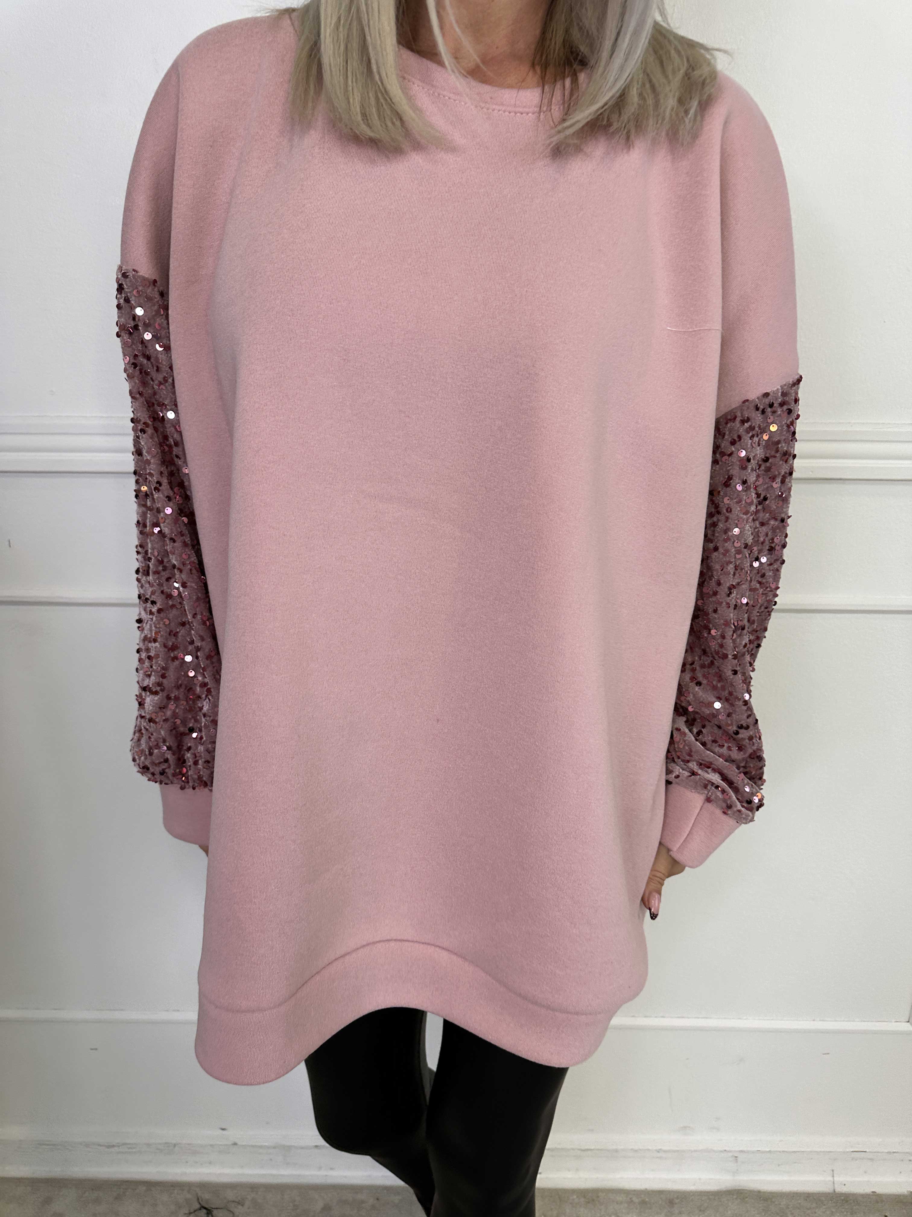 Cytherea - Oversized sweatshirt i bomuld med pailletter på ærmet